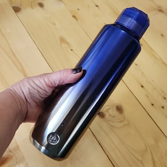 Starbucks 2023 Silver Glacier Blue Ombre Jewel Lid Stainless Stee Bottle Tumbler - Picture 1 of 12